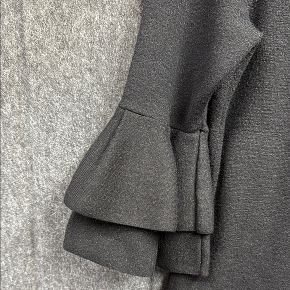 Anthropologie Black Sheath Dress with Ruffled Bell Sleeves - Picture 5 of 7